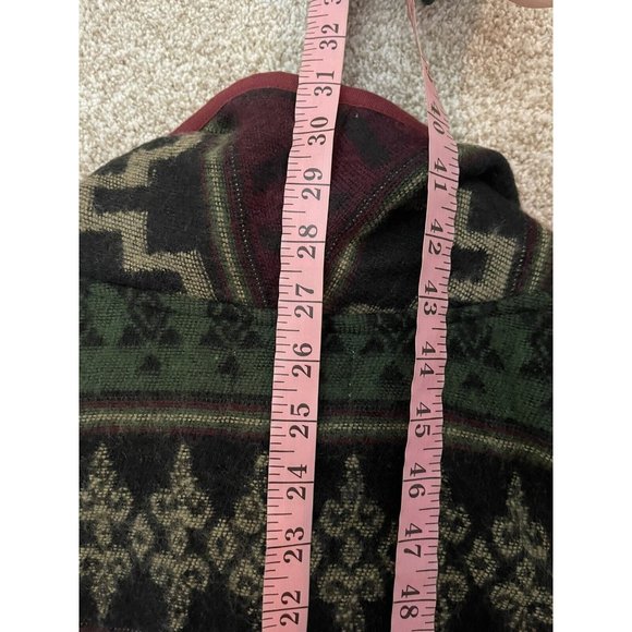 The Royal Collection Women's Colorful Maroon Aztec Open Front Cardigan Size Med - Picture 9 of 9